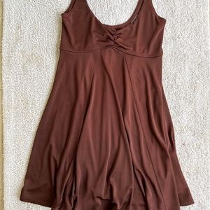 Urban outfitters size small brown silky dress.